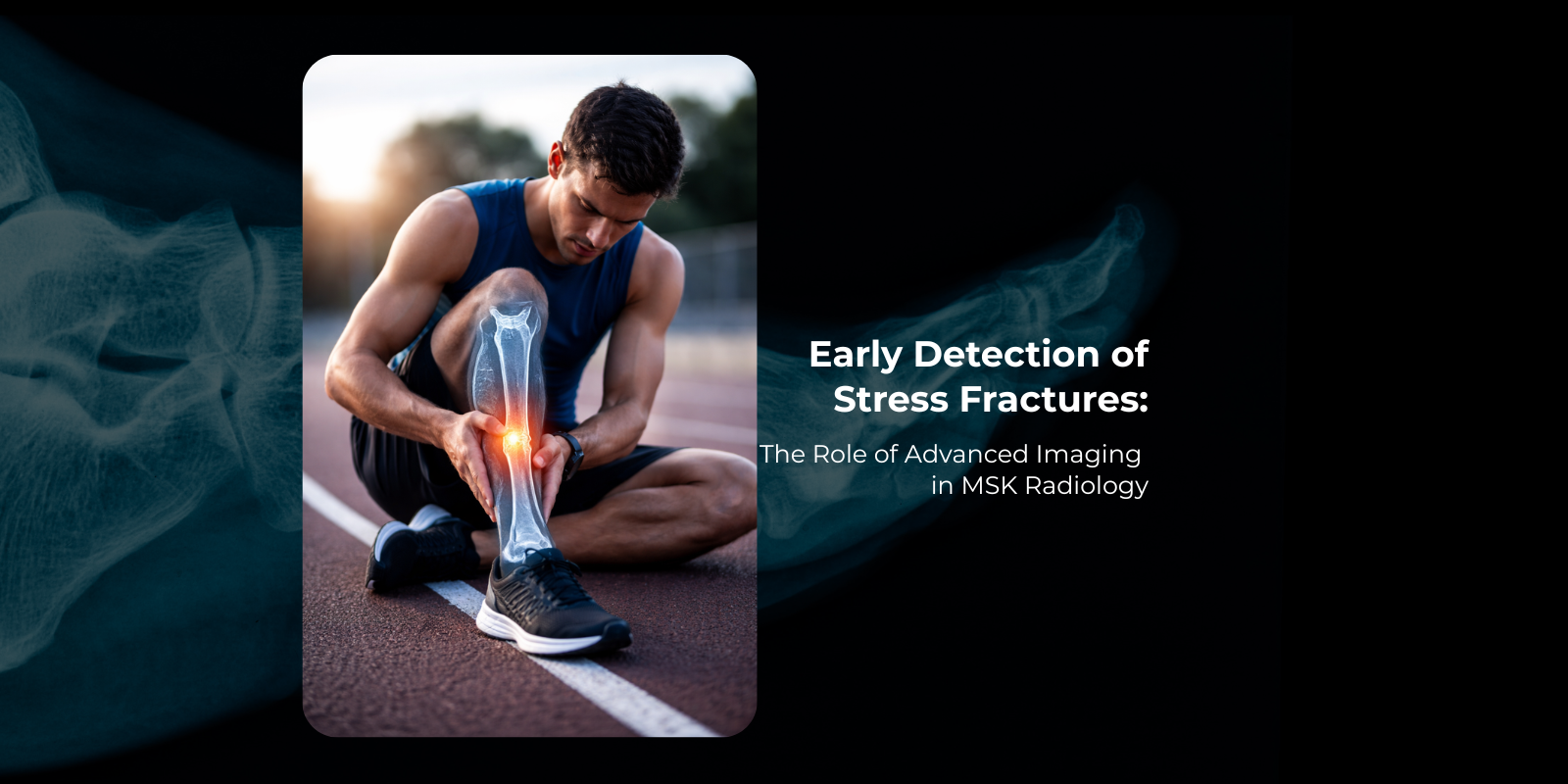 Injured athlete holding his leg, highlighting Musculoskeletal Service for early stress fracture detection.