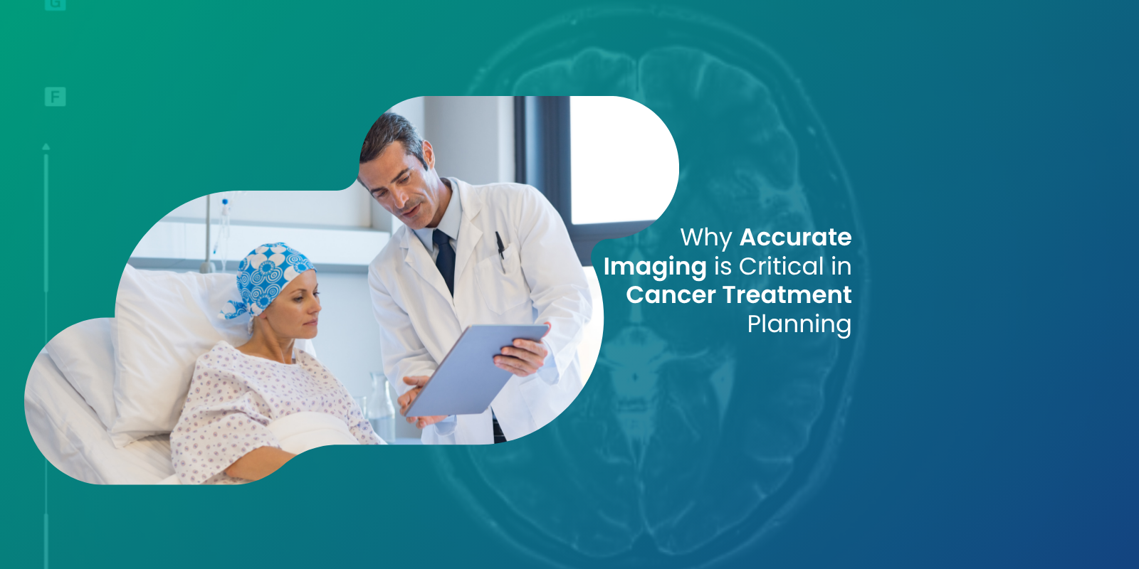 A doctor discussing cancer report images with a patient to plan an accurate treatment path.