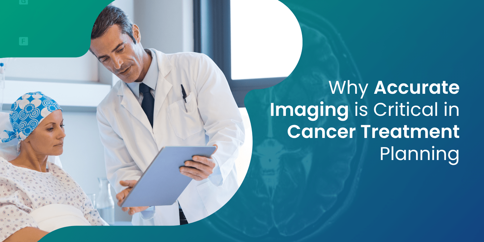 A doctor discussing cancer report images with a patient to plan an accurate treatment path.