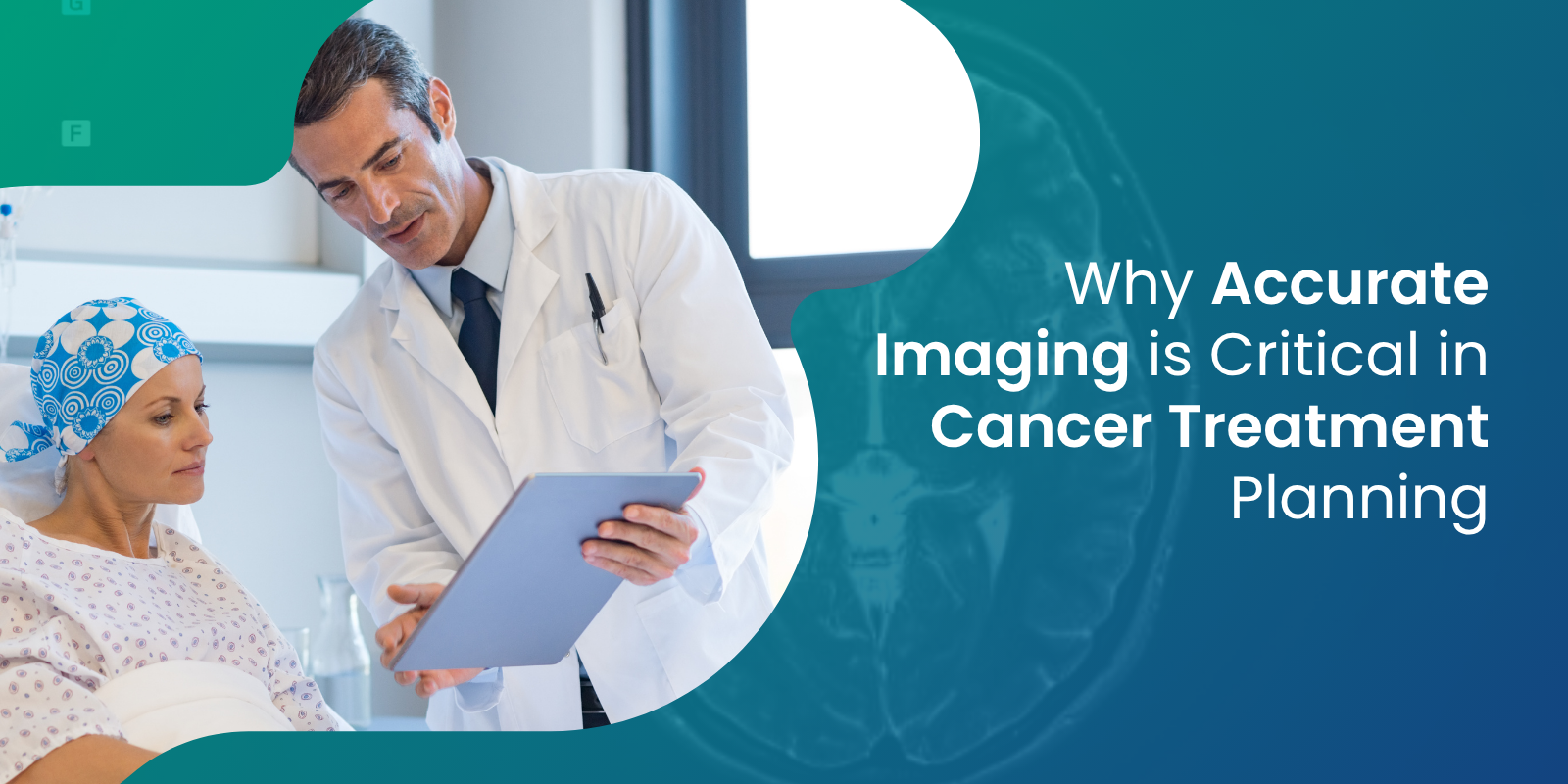 A doctor discussing cancer report images with a patient to plan an accurate treatment path.