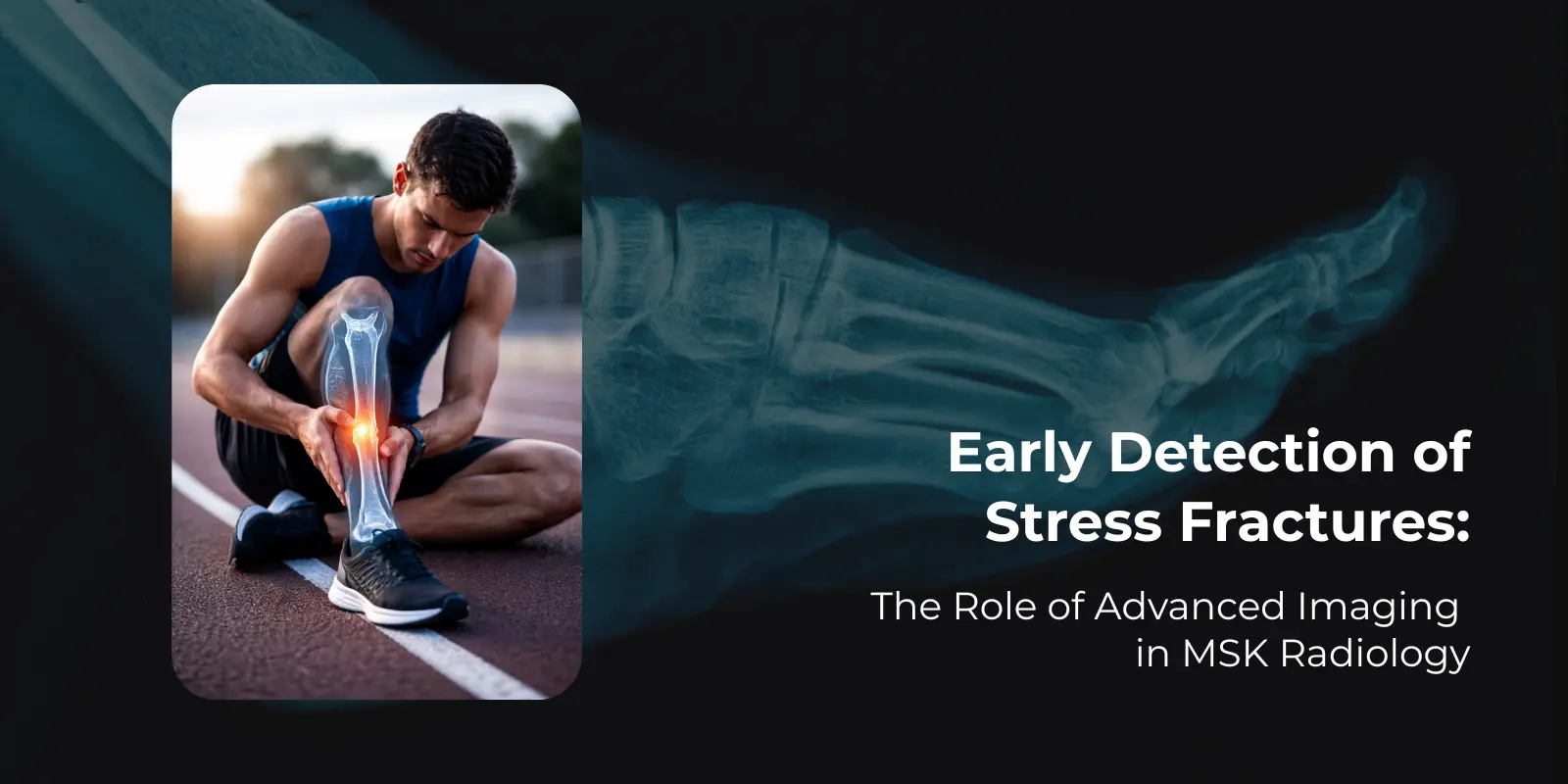 Injured athlete holding his leg, highlighting Musculoskeletal Service for early stress fracture detection.